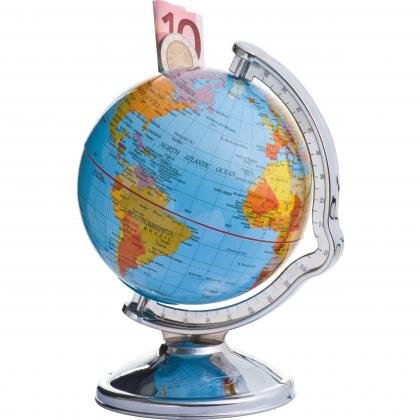Savings box in globe shape ELVIRA
