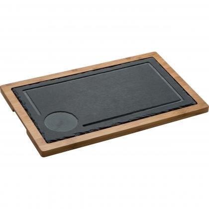 Serving board, slate/wood SERGIO