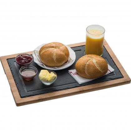 Serving board, slate/wood SERGIO
