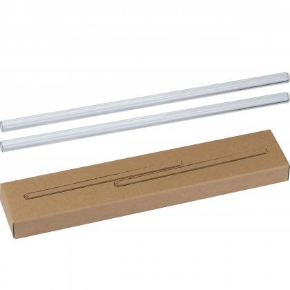 Set of 2 glass straws MARCELINA