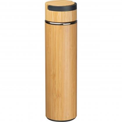 Stainless steel drinking bottle bamboo ESTERA