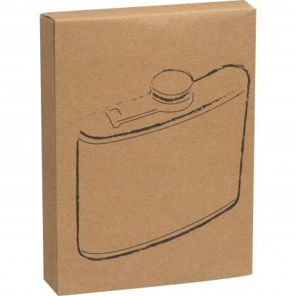 Stainless steel hip flask with wooden coating SUSANNA