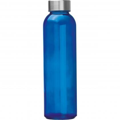 Transparent drinking bottle with grey lid EUGEN