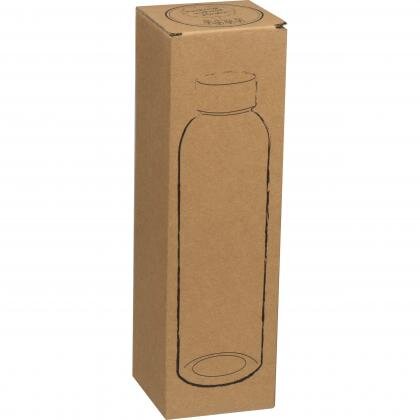 Transparent drinking bottle with grey lid EUGEN