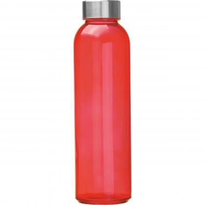 Transparent drinking bottle with grey lid EUGEN