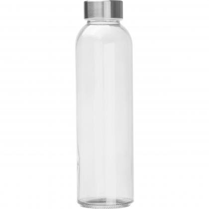 Transparent drinking bottle with grey lid EUGEN