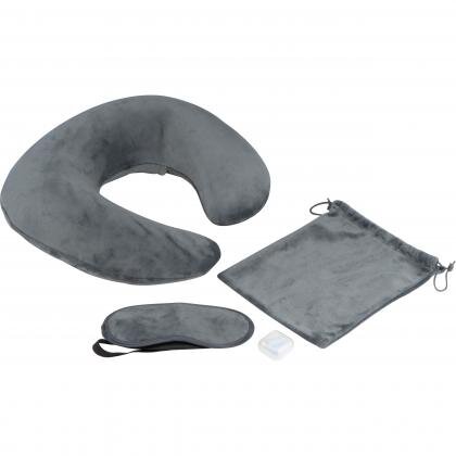 Travel set with neck pillow, sleep mask, and laundry bag SYLVIA