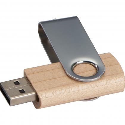 Twist USB Stick with light wood cover KLAUDIA