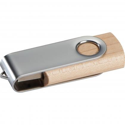 Twist USB Stick with light wood cover KLAUDIA