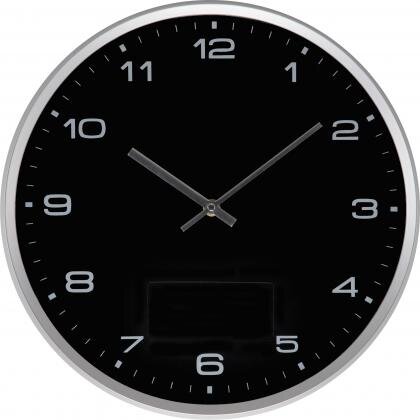 Wall clock with silver frame and click system FRANCISCA