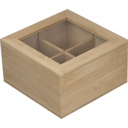 Wooden tea box with glass lid SIMONETTA