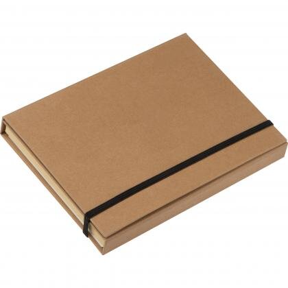 Writing case with cardboard cover, ruler, pad and adhesive markers CALVIN