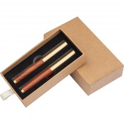 Writing set (brass and wood) SANTIAGO