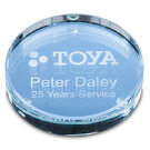 9cm x 18mm Clear Glass Round Paperweight E163101