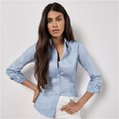 KK702 KUSTOM KIT LADIES PREMIUM LONG SLEEVE TAILORED OXFORD  SHIRT E1610007