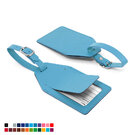 Angled Luggage Tag with security flap in Belluno, a vegan coloured leatherette with a subtle grain.