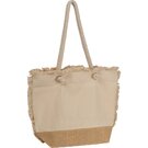 Beach bag natural with jute bottom and cord RICARDA