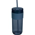 Ribbed cup with straw &ndash; 660ml SOLEDAD
