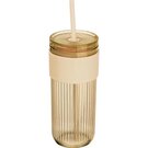 Ribbed cup with straw &ndash; 660ml SOLEDAD