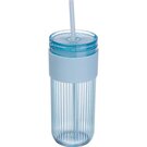 Ribbed cup with straw &ndash; 660ml SOLEDAD