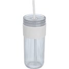 Ribbed cup with straw &ndash; 660ml SOLEDAD