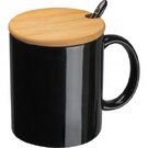 Ceramic mug with spoon and bamboo lid LOTHAR