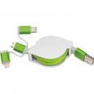Extendable charging cable with 3 plugs NICO