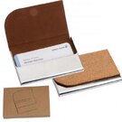 Metal business card holder with cork surface ROBERTO