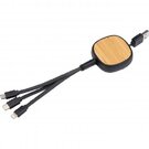 retractable charging cable with bamboo decoration JUDY