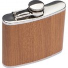 Stainless steel hip flask with wooden coating SUSANNA