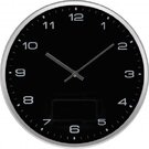 Wall clock with silver frame and click system FRANCISCA