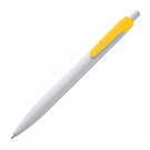 White plastic ball pen with coloured clip BERTA