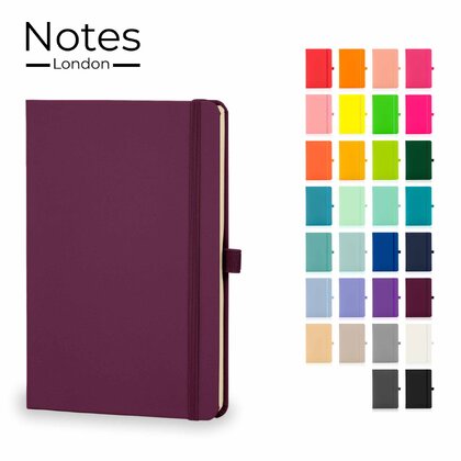 Notes London - Wilson A5 Certified Sustainably Sourced  Notebook in Burgundy