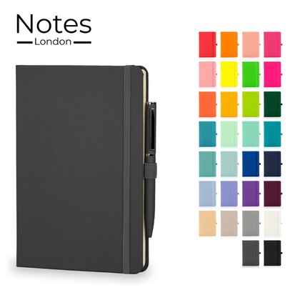 Notes London - Wilson A5 Certified Sustainably Sourced  Notebook & Pen Set in Dark Grey