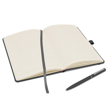 Notes London - Wilson A5 Certified Sustainably Sourced  Notebook & Pen Set in Dark Grey