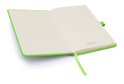 Notes London - Wilson A5 Neon Certified Sustainably Sourced  Notebook & Pen Set in Neon Green