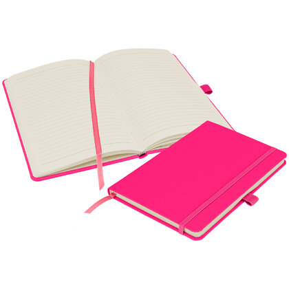 Notes London - Wilson A5 Neon Certified Sustainably Sourced  Notebook & Pen Set in Neon Pink