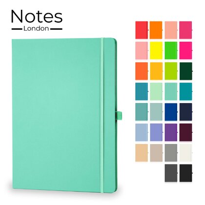 Notes London - Wilson A4 Certified Sustainably Sourced  Notebook in Pastel Aqua Marine
