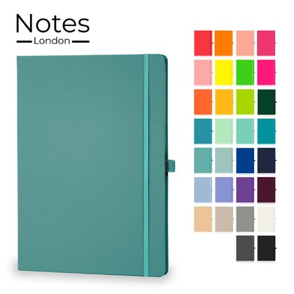 Notes London - Wilson A4 Certified Sustainably Sourced  Notebook in Pastel Teal