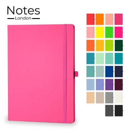 Notes London - Wilson A4 Certified Sustainably Sourced  Notebook in Pink