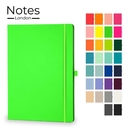 Notes London - Wilson A4 Neon Certified Sustainably Sourced  Notebook in Neon Green