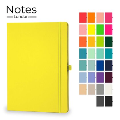 Notes London - Wilson A4 Neon Certified Sustainably Sourced  Notebook in Neon Yellow