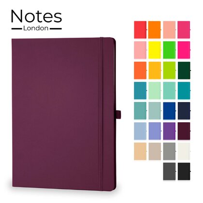 Notes London - Wilson A4 Certified Sustainably Sourced  Notebook in Burgundy