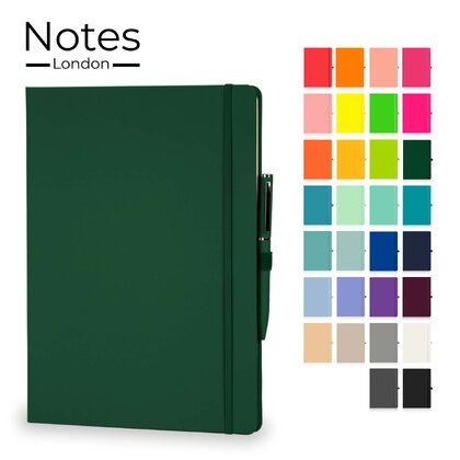 Notes London - Wilson A4 Certified Sustainably Sourced  Notebook & Pen Set in Green