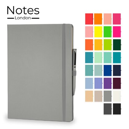 Notes London - Wilson A4 Certified Sustainably Sourced  Notebook & Pen Set in Grey