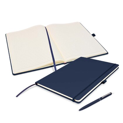 Notes London - Wilson A4 Certified Sustainably Sourced  Notebook & Pen Set in Navy