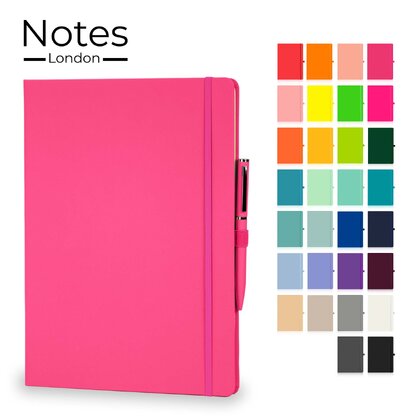 Notes London - Wilson A4 Certified Sustainably Sourced  Notebook & Pen Set in Pink