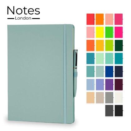 Notes London - Wilson A4 Certified Sustainably Sourced  Notebook & Pen Set in Pastel Celeste