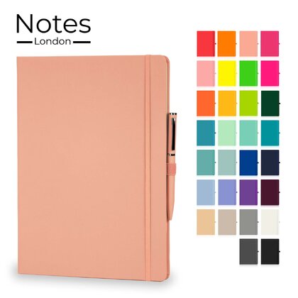 Notes London - Wilson A4 Certified Sustainably Sourced  Notebook & Pen Set in Pastel Pink
