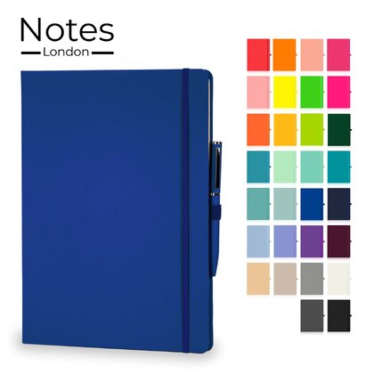 Notes London - Wilson A4 Certified Sustainably Sourced  Notebook & Pen Set in Blue